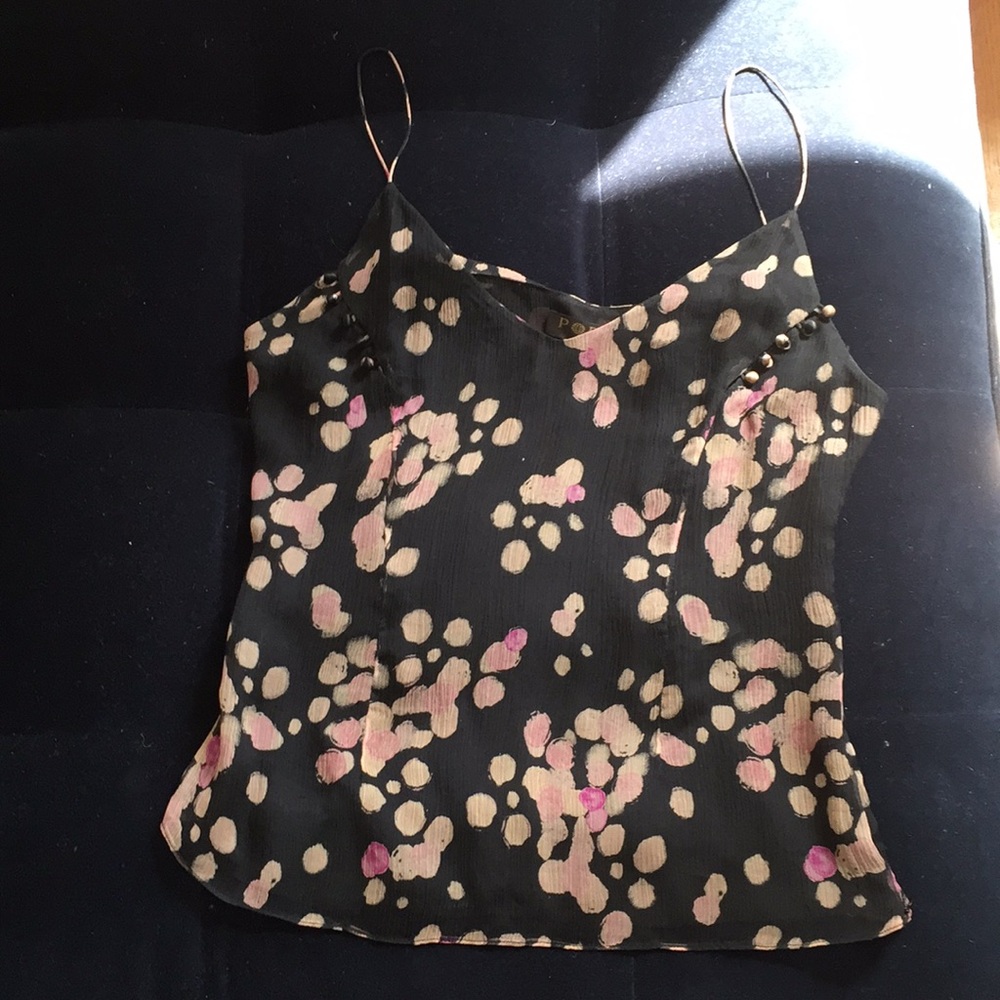 Silk black pattern Ports camisole